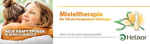 Banner mit Slogan der Misteltherapie